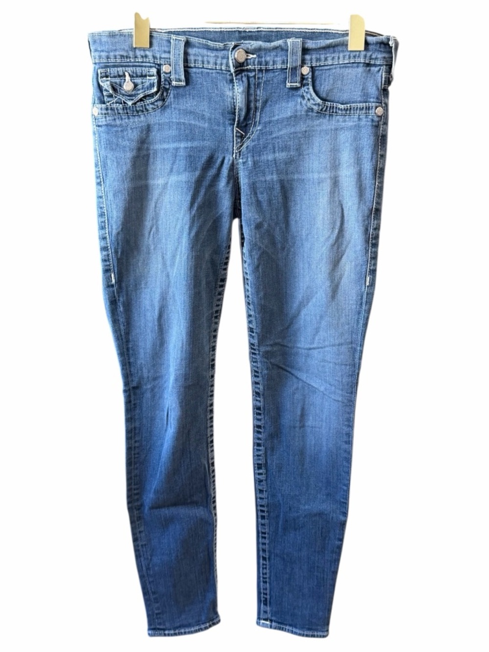 True Religion Women's Skinny Jeans in Mid Blue Wash size 32